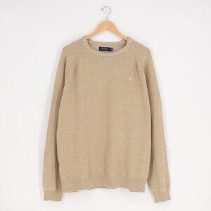POLO RALPH LAUREN Men's Cotton Knit Sweater Camel Tan Size XL